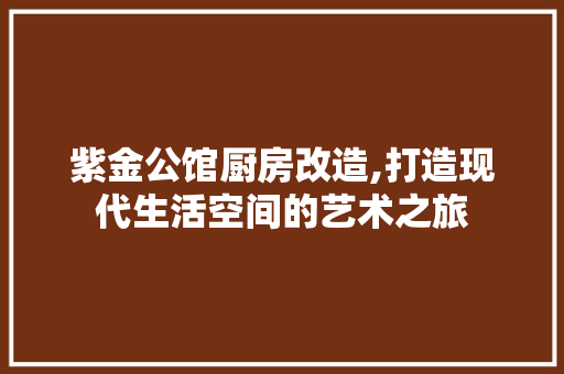 紫金公馆厨房改造,打造现代生活空间的艺术之旅