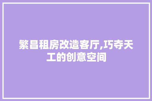 繁昌租房改造客厅,巧夺天工的创意空间