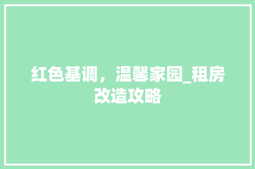 红色基调，温馨家园_租房改造攻略