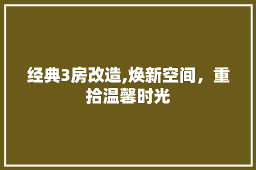 经典3房改造,焕新空间，重拾温馨时光