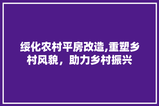 绥化农村平房改造,重塑乡村风貌，助力乡村振兴