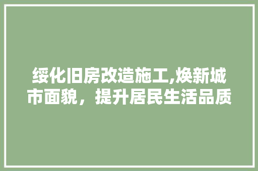 绥化旧房改造施工,焕新城市面貌，提升居民生活品质 家电维修