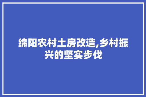 绵阳农村土房改造,乡村振兴的坚实步伐