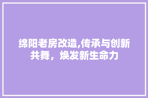 绵阳老房改造,传承与创新共舞，焕发新生命力