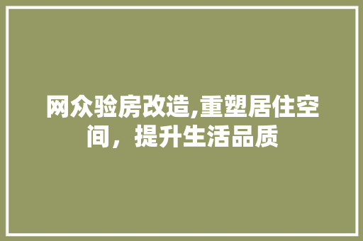 网众验房改造,重塑居住空间，提升生活品质