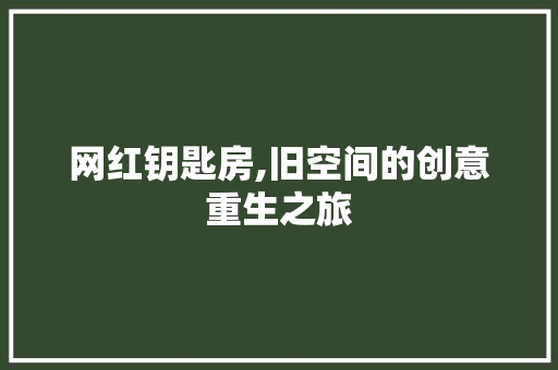 网红钥匙房,旧空间的创意重生之旅