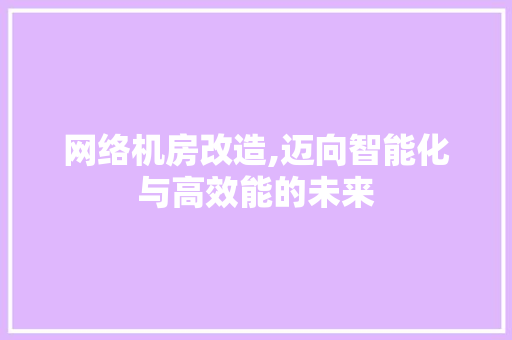 网络机房改造,迈向智能化与高效能的未来