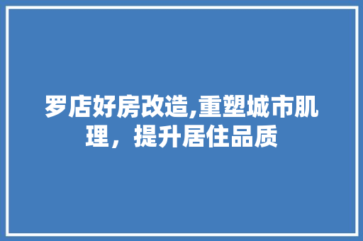 罗店好房改造,重塑城市肌理，提升居住品质