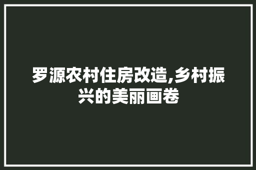 罗源农村住房改造,乡村振兴的美丽画卷