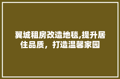 翼城租房改造地毯,提升居住品质，打造温馨家园