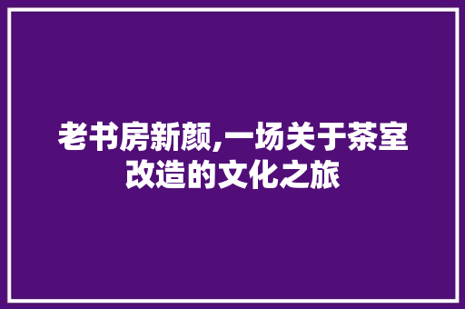 老书房新颜,一场关于茶室改造的文化之旅