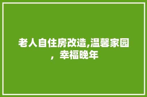 老人自住房改造,温馨家园，幸福晚年