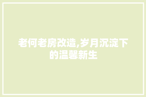 老何老房改造,岁月沉淀下的温馨新生