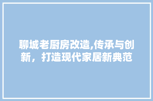 聊城老厨房改造,传承与创新，打造现代家居新典范