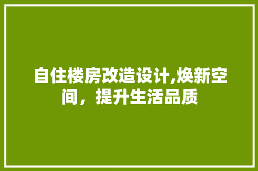 自住楼房改造设计,焕新空间，提升生活品质