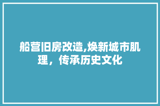 船营旧房改造,焕新城市肌理，传承历史文化 户内维修
