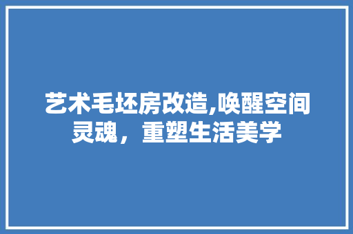 艺术毛坯房改造,唤醒空间灵魂，重塑生活美学