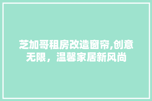 芝加哥租房改造窗帘,创意无限，温馨家居新风尚