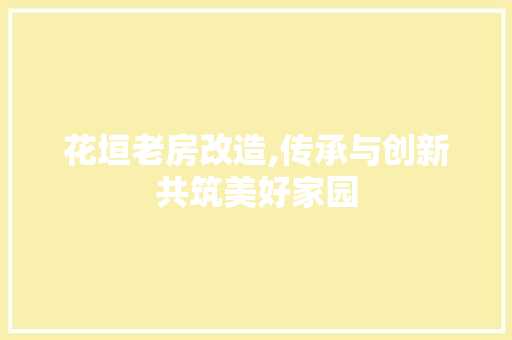 花垣老房改造,传承与创新共筑美好家园