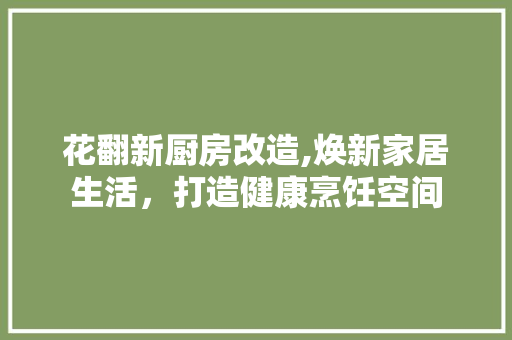 花翻新厨房改造,焕新家居生活，打造健康烹饪空间