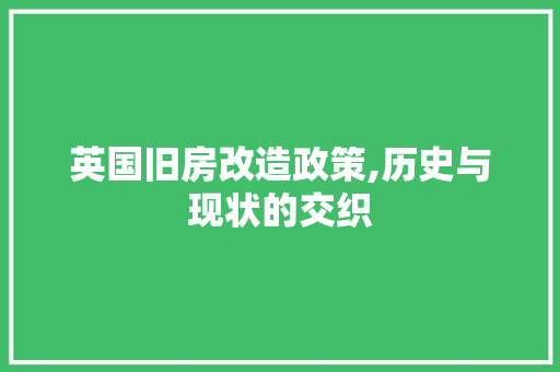 英国旧房改造政策,历史与现状的交织