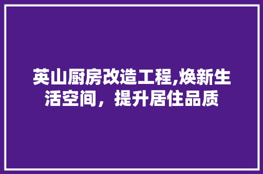 英山厨房改造工程,焕新生活空间，提升居住品质