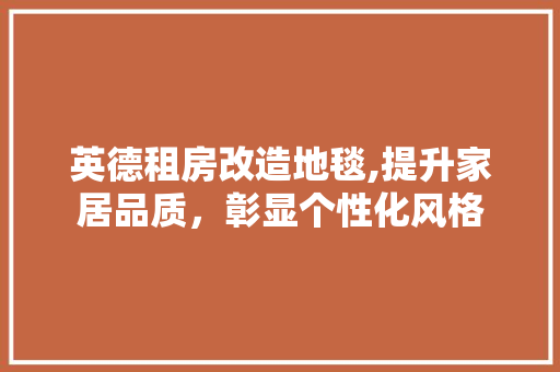 英德租房改造地毯,提升家居品质，彰显个性化风格