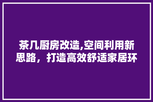 茶几厨房改造,空间利用新思路，打造高效舒适家居环境