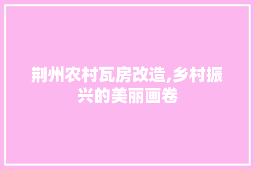 荆州农村瓦房改造,乡村振兴的美丽画卷 厨房维修