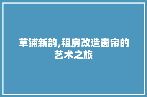 草铺新韵,租房改造窗帘的艺术之旅