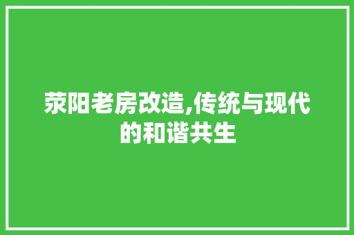 荥阳老房改造,传统与现代的和谐共生