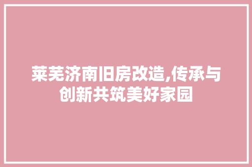 莱芜济南旧房改造,传承与创新共筑美好家园 墙体维修