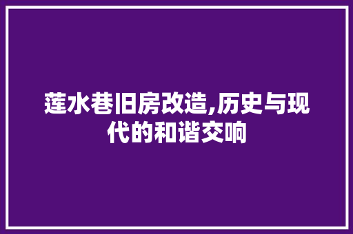莲水巷旧房改造,历史与现代的和谐交响
