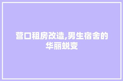 营口租房改造,男生宿舍的华丽蜕变