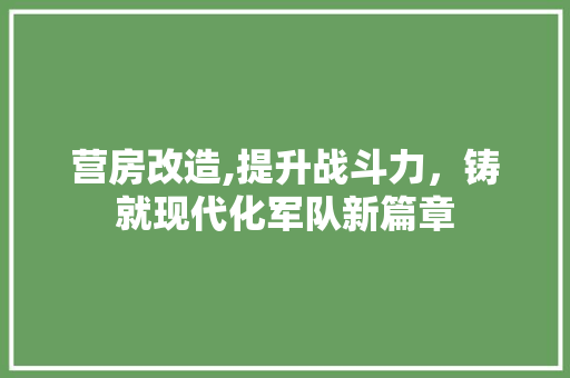 营房改造,提升战斗力，铸就现代化军队新篇章 墙体维修