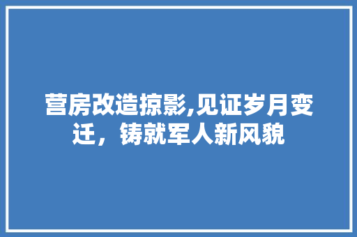 营房改造掠影,见证岁月变迁，铸就军人新风貌 户内维修