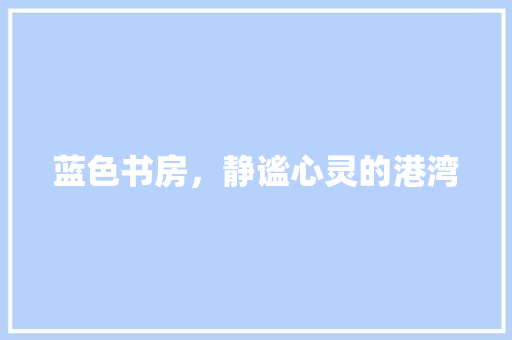 蓝色书房，静谧心灵的港湾