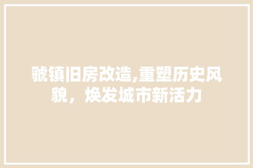 虢镇旧房改造,重塑历史风貌，焕发城市新活力