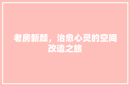 老房新颜，治愈心灵的空间改造之旅
