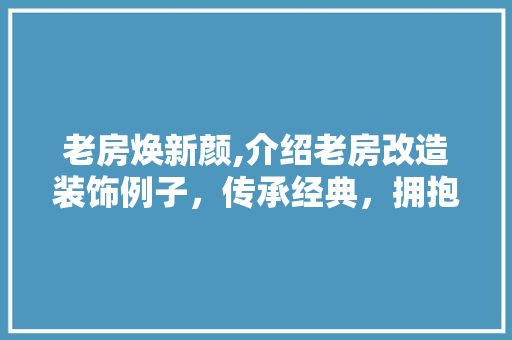 老房焕新颜,介绍老房改造装饰例子，传承经典，拥抱现代