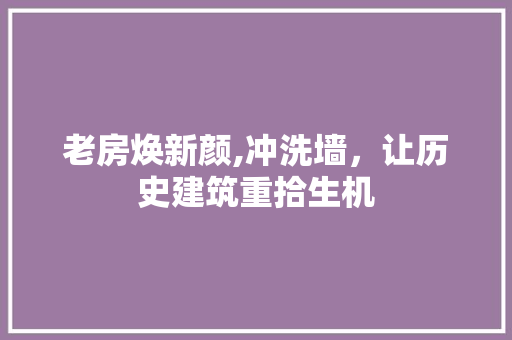 老房焕新颜,冲洗墙，让历史建筑重拾生机