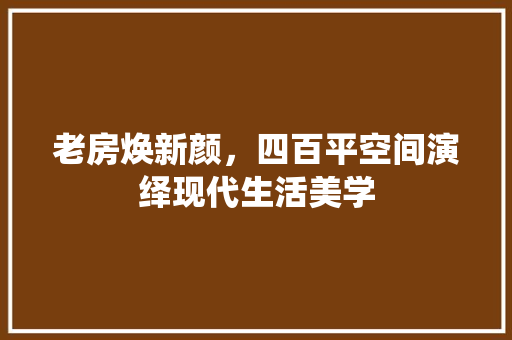 老房焕新颜，四百平空间演绎现代生活美学