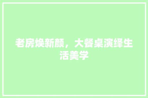 老房焕新颜，大餐桌演绎生活美学