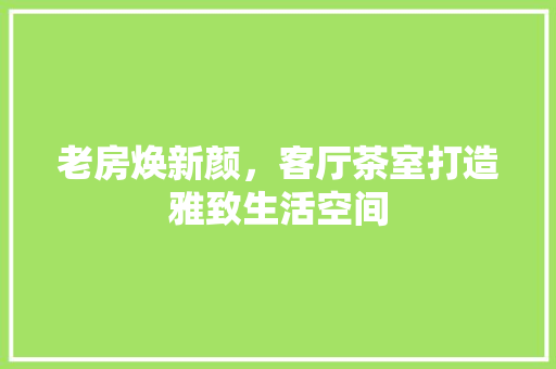 老房焕新颜，客厅茶室打造雅致生活空间