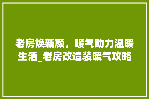 老房焕新颜，暖气助力温暖生活_老房改造装暖气攻略