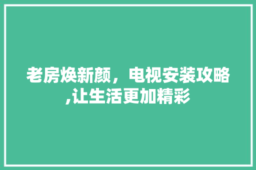老房焕新颜，电视安装攻略,让生活更加精彩