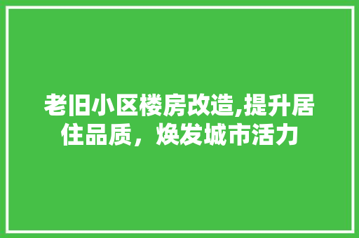 老旧小区楼房改造,提升居住品质，焕发城市活力