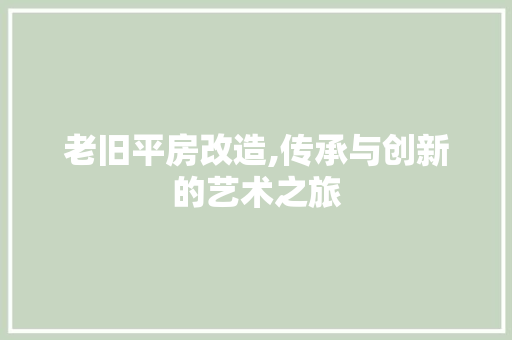 老旧平房改造,传承与创新的艺术之旅