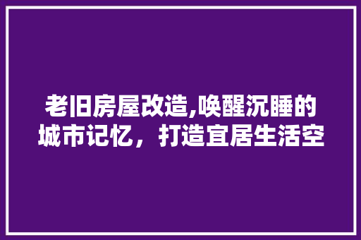 老旧房屋改造,唤醒沉睡的城市记忆，打造宜居生活空间 墙体维修