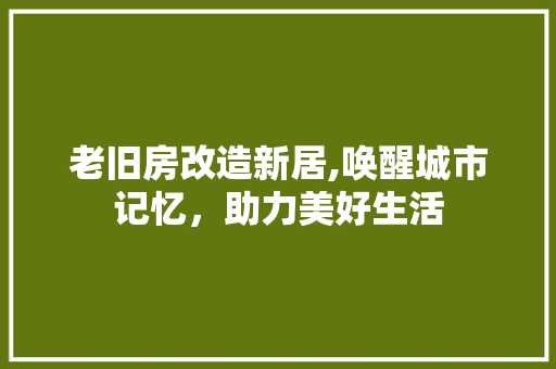 老旧房改造新居,唤醒城市记忆，助力美好生活
